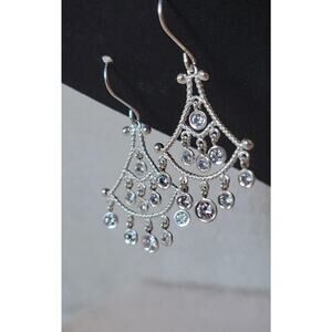 Sterling Silver DQCZ Chandelier Earrings – Diamonique CZ, 925